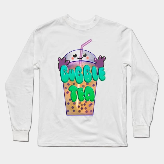 Milky bubble tea…..tee Long Sleeve T-Shirt by Ace13creations